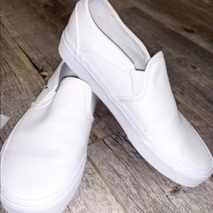 White Slip on Vans